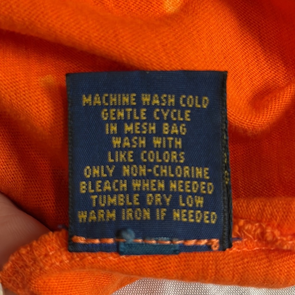 Polo Ralph Lauren Distressed Deep V-Neck Orange T-Shirt - Picture 5 of 13